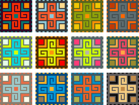 Vector illustration with abstract traditional patternのイラスト素材