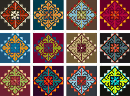 Vector illustration with abstract traditional patternのイラスト素材