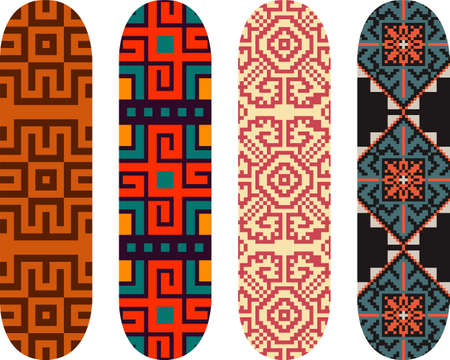 Vector east european pattern skateboard designのイラスト素材