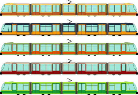 Vector illustration of a modern tramのイラスト素材