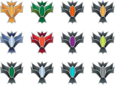 Game achievement badge vector packのイラスト素材