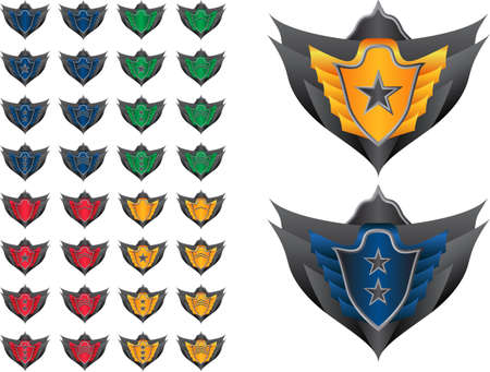 Game achievement badge vector packのイラスト素材