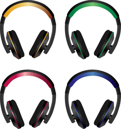 Colorful vector headphones packのイラスト素材