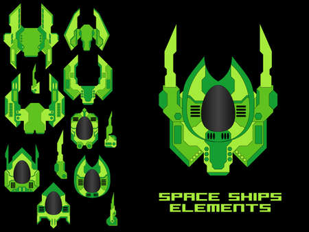 Game Spaceship Creation Kitのイラスト素材