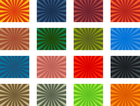 Colorful vector sunburst background packのイラスト素材