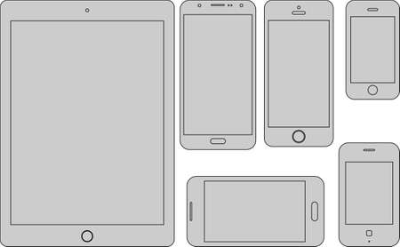 Flat vector design of mobile devicesのイラスト素材