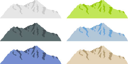 Vector pack of mountains silhouettesのイラスト素材