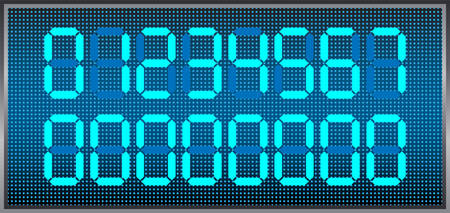 Vector set of digital display numbersのイラスト素材