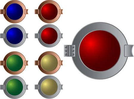 Glass metal buttons packのイラスト素材