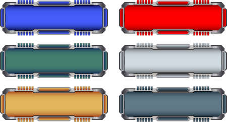 Colorful hi-tech buttons vector setのイラスト素材