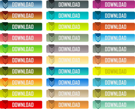 Colorful download buttons packのイラスト素材