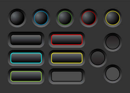 Dark user interface vector buttons setのイラスト素材