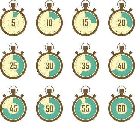 Stopwatch vector icons setのイラスト素材