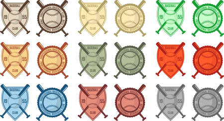 Vintage style baseball vector badgesのイラスト素材