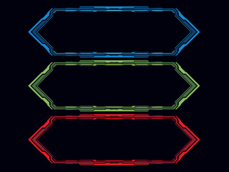 Hi-tech style colorful frame for video gamesのイラスト素材