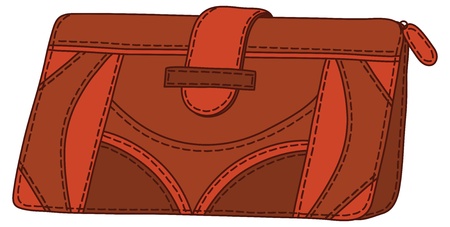 Red-brown mens stylish leather wallet for money. Vectorのイラスト素材