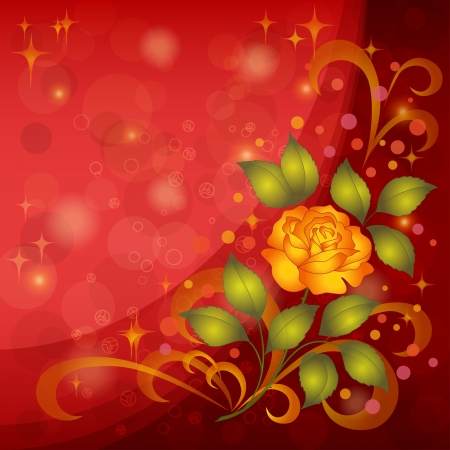 Holiday floral background with flowers rose, stars and circles  Vector eps10, contains transparenciesのイラスト素材