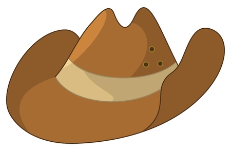 Leather cowboy s hat with the bent fields and the doubled topのイラスト素材