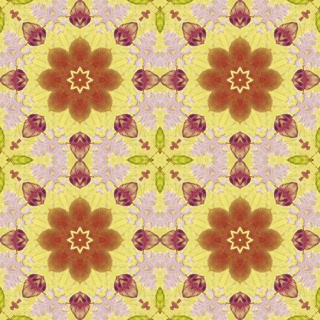 Artistic background, abstract seamless floral pattern with colorful leaves of plants