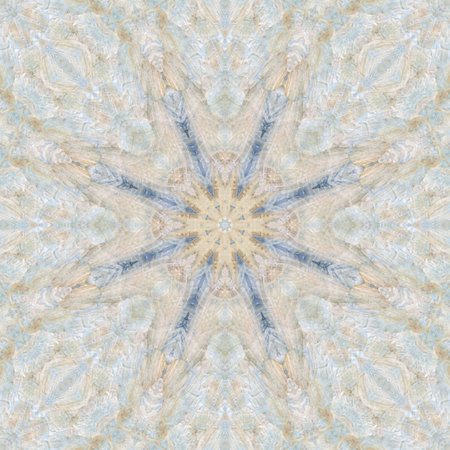 Abstract artistic seamless pattern, handmade floral ornament, applique from painted garlic husks,...