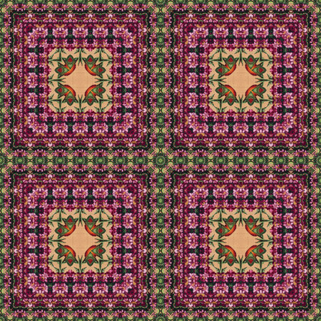 Seamless background, artistic abstract colorful floral pattern, hand-draw painting in oils