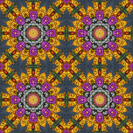 Seamless background, artistic abstract colorful floral pattern, hand-draw oil paintingの写真素材