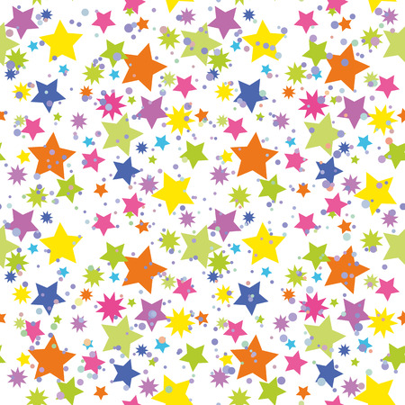 Seamless Abstract Background, Pattern of Colorful Stars. Vectorのイラスト素材