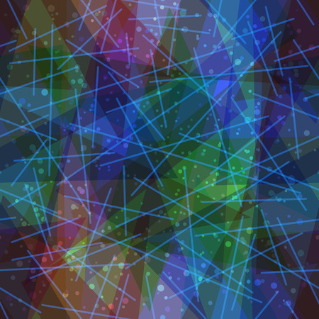 Seamless Abstract Background, Colorful Geometrical Figures and Lines.  Contains Transparencies. Vectorのイラスト素材