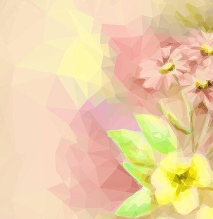 Background with Colorful Low Poly Floral Pattern.のイラスト素材