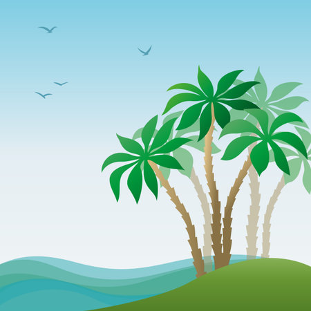 Exotic landscape of an island.のイラスト素材