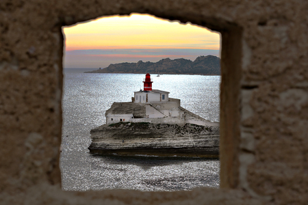 Sunset on the lighthouseの写真素材