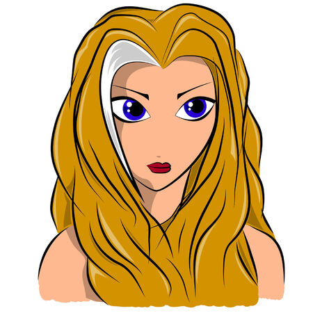 Beautiful red-haired girlのイラスト素材