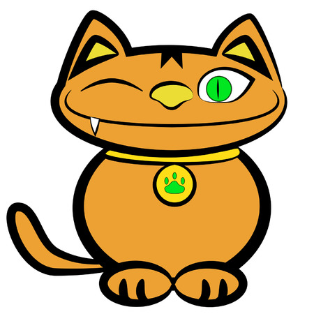 Happy red-haired catのイラスト素材