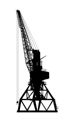 Building crane silhouette Isolated on white backgroundのイラスト素材