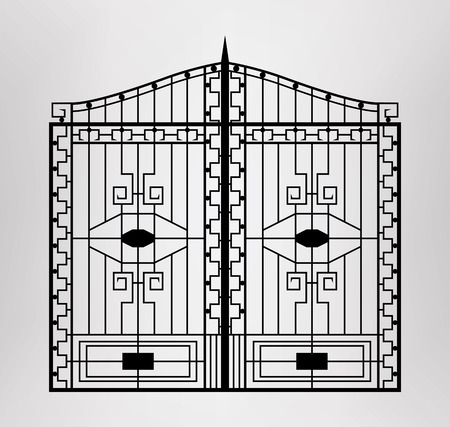Forged gate  Architecture detail  Vector EPS10 のイラスト素材