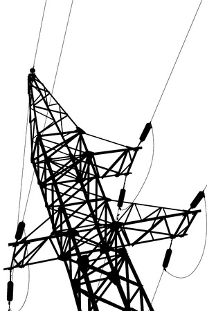 High voltage power lines and pylon  vector のイラスト素材