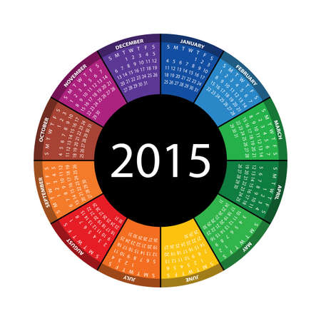 Round calendar for 2015 year.  のイラスト素材