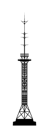 Telecommunications tower. Radio or mobile phone base station. Vector EPS10.のイラスト素材