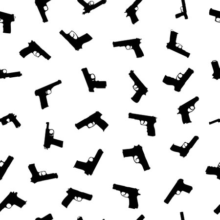 Guns silhouettes seamless pattern. Vector EPS10.のイラスト素材