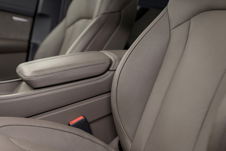 Detail of leather car seats. Interior background.の写真素材