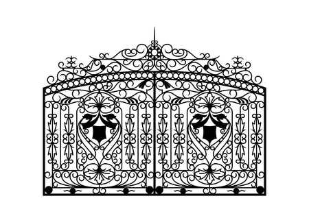 Forged gate. Architecture detail. Vector EPS10.のイラスト素材