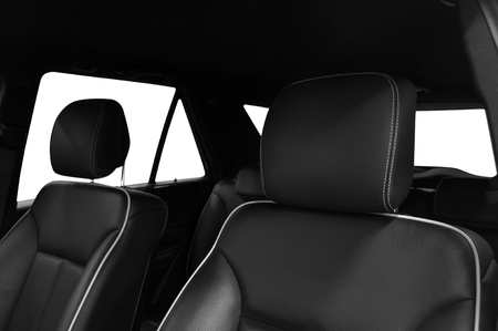 Modern car inside. Leather seats. Interior detail.の写真素材
