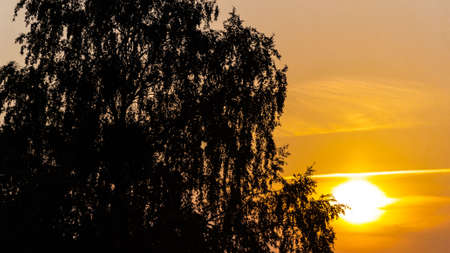 Autumn Golden sunset. september. Sunset in townの写真素材