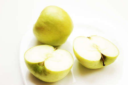 Fresh delicious looking green apples.の写真素材