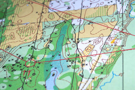 The existing sports card orienteering. Sport combines the desire to win respect for nature.の写真素材