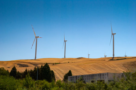 Wind turbines on the hill