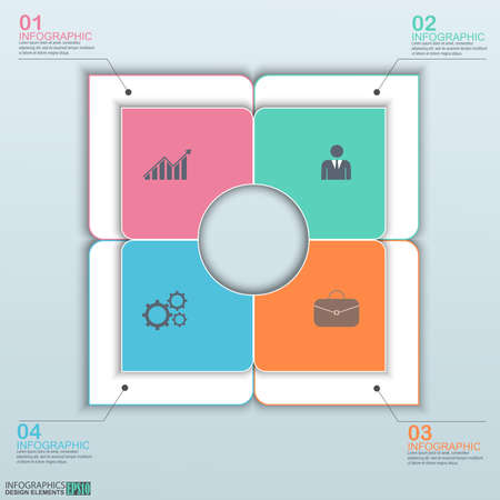 Abstract paper infographicのイラスト素材