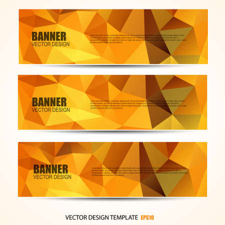 A set of modern vector banners with polygonal background のイラスト素材