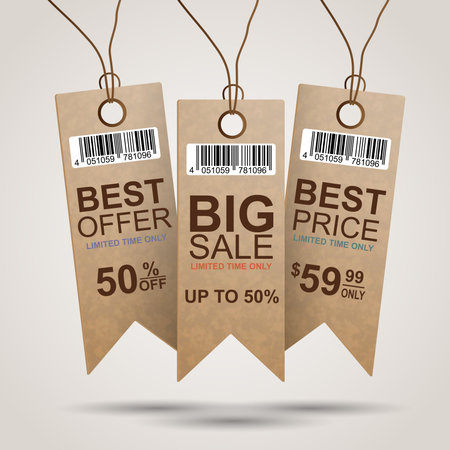 Vintage sale tags のイラスト素材