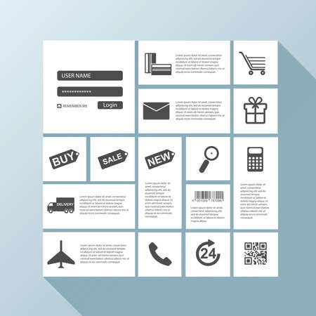 Flat user interface for webpage shopのイラスト素材